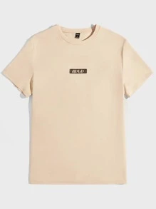 Manfinity Men Japanese Letter & Drink Print Tee - Apricot - View 2