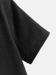 SHEIN 男孩休閒寬鬆舒適機械熊圖案短袖上衣