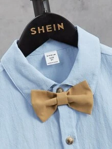 SHEIN Boys Bow Front Shirt & Trousers - Multicolor - View 6