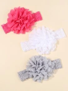 bilicaca 3pcs Baby Floral Decor Hair Band Love Valentine - Multicolor - View 2