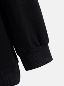 Manfinity Hombres Sudadera con estampado de telaraña - Negro - Ver 3