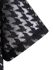 Manfinity Men Houndstooth Print Shirt Without Tee - Black - View 3