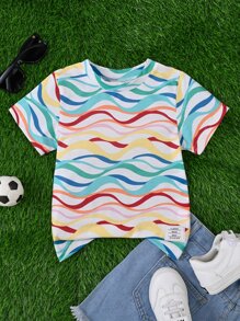 Toddler Boys Wavy Line Print Tee - Multicolor - View 1