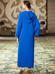 Al Najma 貼花連帽連衣裙 - 寶藍色 - 查看 2