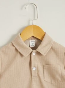SHEIN Toddler Boys Polo Neck Tee & Shorts