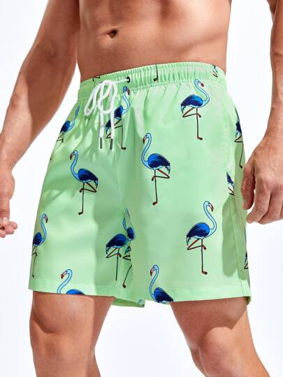 Surfspeed 男士動物印花腰部抽繩泳褲