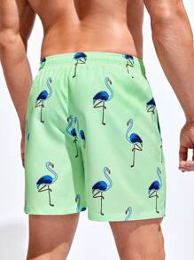 Surfspeed 男士動物印花腰部抽繩泳褲 - 薄荷綠 - 查看 2