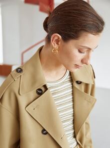 MOTF PREMIUM BELTED TRENCH COAT - Khaki - View 3