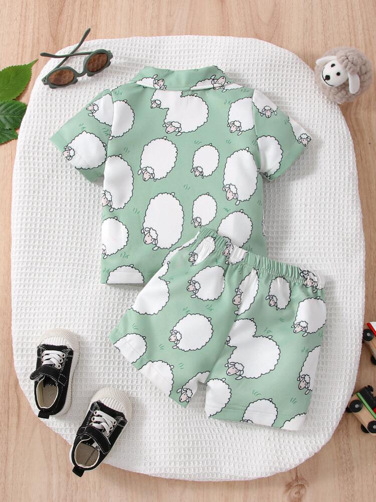 Baby Boy Cartoon Graphic Shirt & Shorts