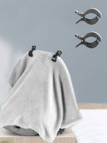 2pcs Baby Stroller Blanket Clip - Black - View 1