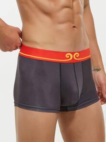 Hombres Calzoncillos boxer con estampado de letra - Negro - Ver 4