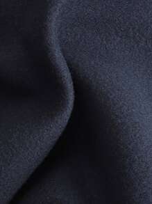 Manfinity Hypemode Men Slogan & Picture Print Drop Shoulder Thermal Drawstring Hoodie - Navy Blue - View 6