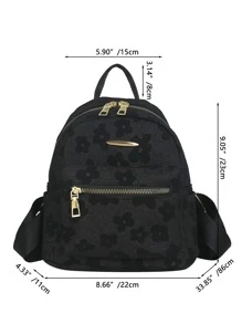 Fashion Printed Ladies Casual Floral Backpack, New Arrivals Leisure Women Backpack, Fringe Decoration Classic BackpackSchool Bag,Lightweight,Portable,Business Casual, Suitable For Teen Girls Women College Students, Perfect For Back To School,College,Middle School, High School,Work , Business, Commute,Stadium, Sports,Shopping,Holiday, School Supplies, School Backpack, Backpack For School, Back To School Backpack, School Bookbag, Big Backpack, Backpack School, Back To School Bags, Large Capacity, Cute, Teacher, White-Collar Workers, First Day Of School - Black - View 7