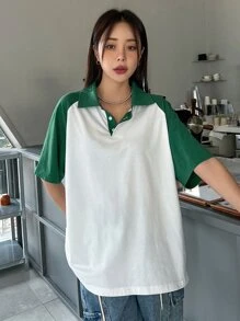 DAZY Áo thun nữ Tương phản ren Khối Màu Giải trí - Nhiều màu - Xem 2