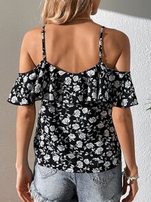 SHEIN VCAY 印花挖肩襯衫 - 黑與白 - 查看 2