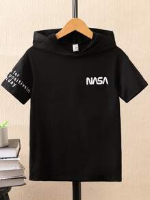 SHEIN Tops con trai Slogan Giải trí - màu đen - Xem 1