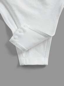 SHEIN BASICS Plus One Shoulder Solid Bodysuit - White - View 8