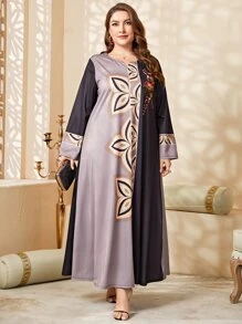 Al Najma 大碼圖案印花撞色連衣裙 - 彩色 - 查看 5