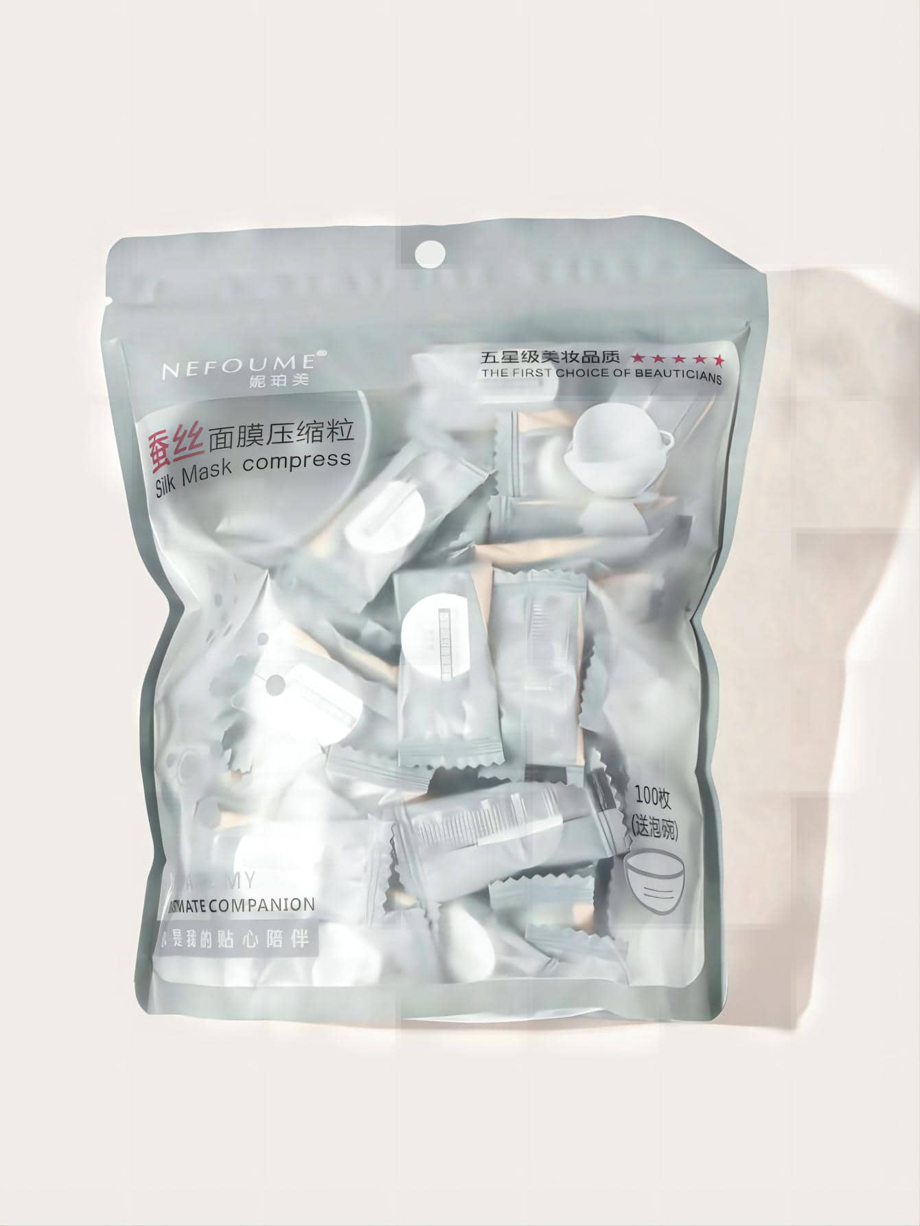 Thủy liệu pháp nén ướt giấy nén mặt, 100 chiếc bao bì độc lập dùng một lần Bát sạch và vệ sinh đặc biệt miễn phí - Xám - Xem 1