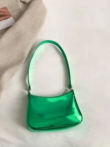 迷你金屬質感流浪包 - 綠色 - 查看 2