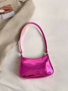 Mini Metallic Quilted Bag - Hot Pink - View 2