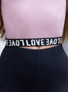 SHEIN Girls Letter Graphic Tank Top & Colourblock Leggings - Multicolor - View 6