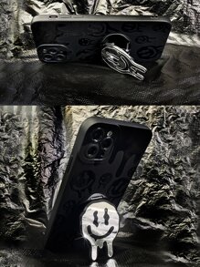 Funda para móvil de sonrisa cara con agarre de teléfono sobresaliente - Multicolor - Ver 3