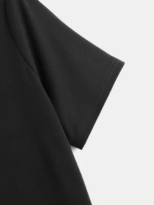 SHEIN LUNE Plus Coconut Tree Print Tee - Black - View 4