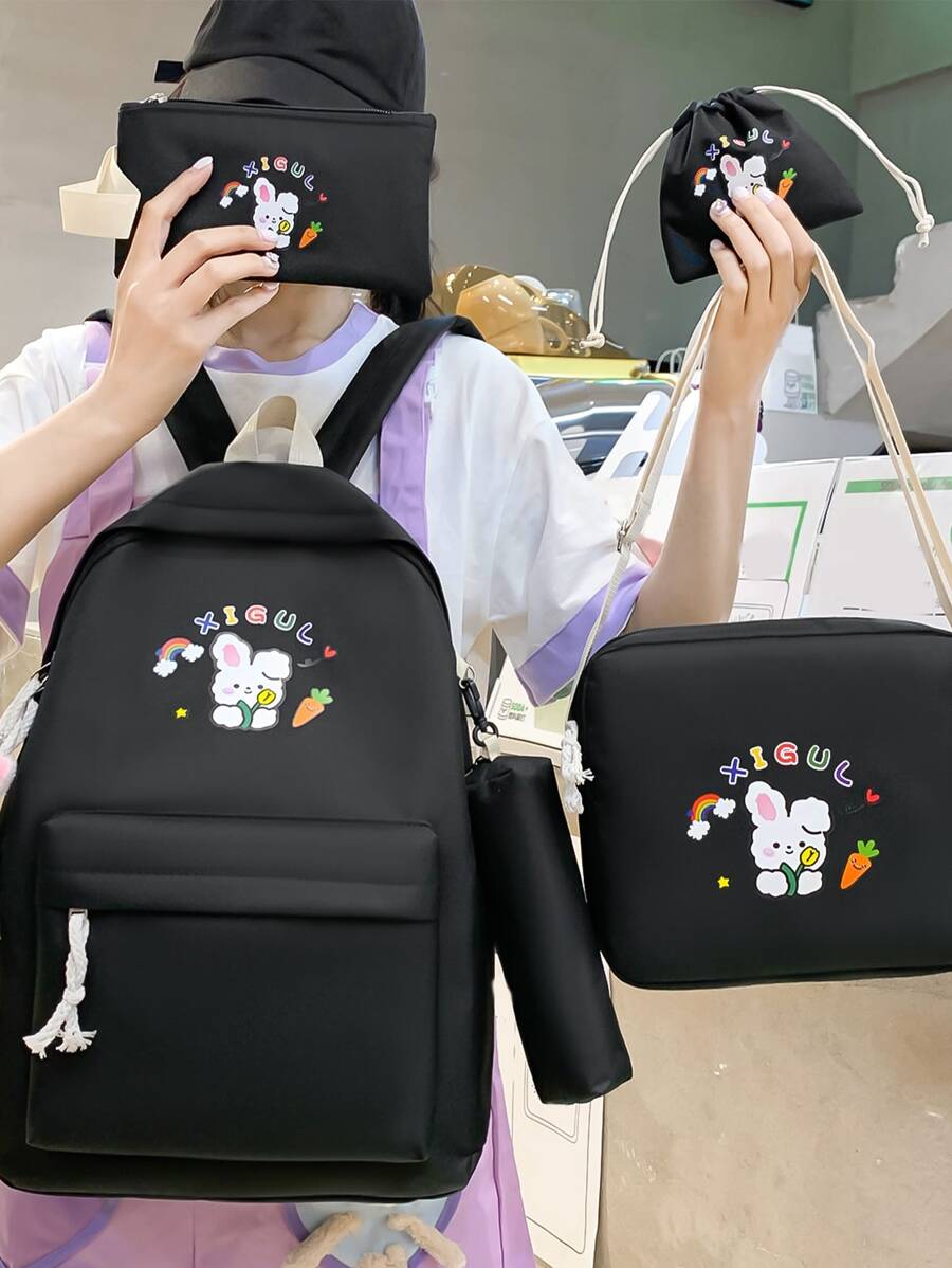 5入組卡通圖案功能背包套裝