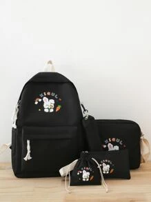 5入組卡通圖案功能背包套裝