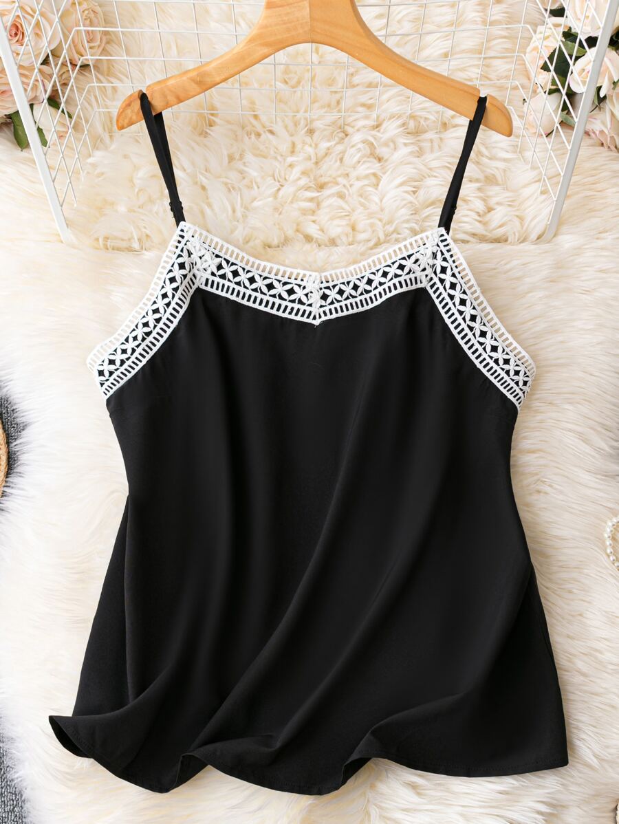 SHEIN LUNE Top de tirantes con encaje en contraste