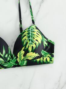 Tropical Print Push Up Bikini Top - Multicolor - View 7