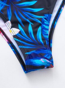 热带印花手帕下摆泳衣夏季海滩 - 彩色 - 查看 7