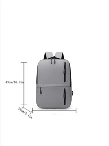 3入組極簡風格功能背包套裝 - 灰色 - 查看 2