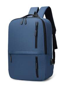 3入組極簡風格功能背包套裝 - 藍色 - 查看 2