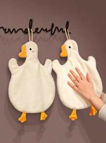 1pc Cartoon Duck Design Washcloth - White - View 1
