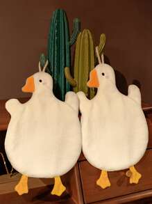 1pc Cartoon Duck Design Washcloth - White - View 2