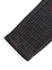 男士格紋印花緊身褲 - 彩色 - 查看 6