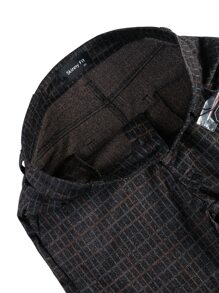 男士格紋印花緊身褲 - 彩色 - 查看 8