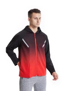 Manfinity Sport Corelite Men Ombre Hooded Sports Jacket - Multicolor - View 3