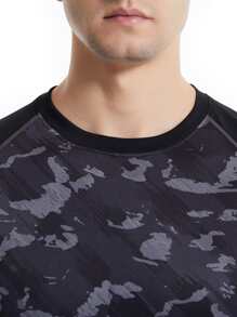 Manfinity Sport Corelite Hombres Camiseta deportiva con estampado de camuflaje de manga raglán - Multicolor - Ver 5