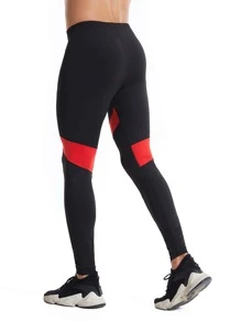 Men Colourblock Sports Tights - Black - View 2