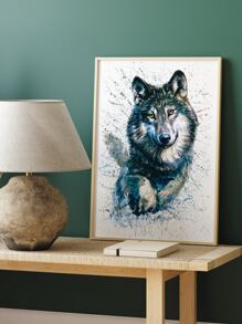 Wolf Print Unframed Painting - Multicolor - View 2