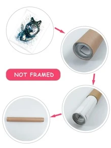 Wolf Print Unframed Painting - Multicolor - View 3