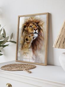 1入組獅子圖案無框畫 - 彩色 - 查看 2