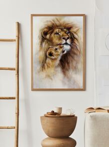 1入組獅子圖案無框畫 - 彩色 - 查看 5