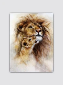 1入組獅子圖案無框畫 - 彩色 - 查看 6