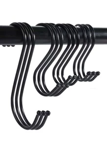 2pcs Solid Door Back Hanging Hook - Black - View 2