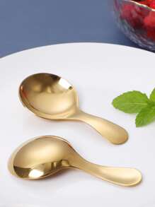 1 pieza Cuchara de té de acero inoxidable - Dorado - Ver 1