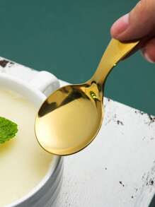 1 pieza Cuchara de té de acero inoxidable - Dorado - Ver 7